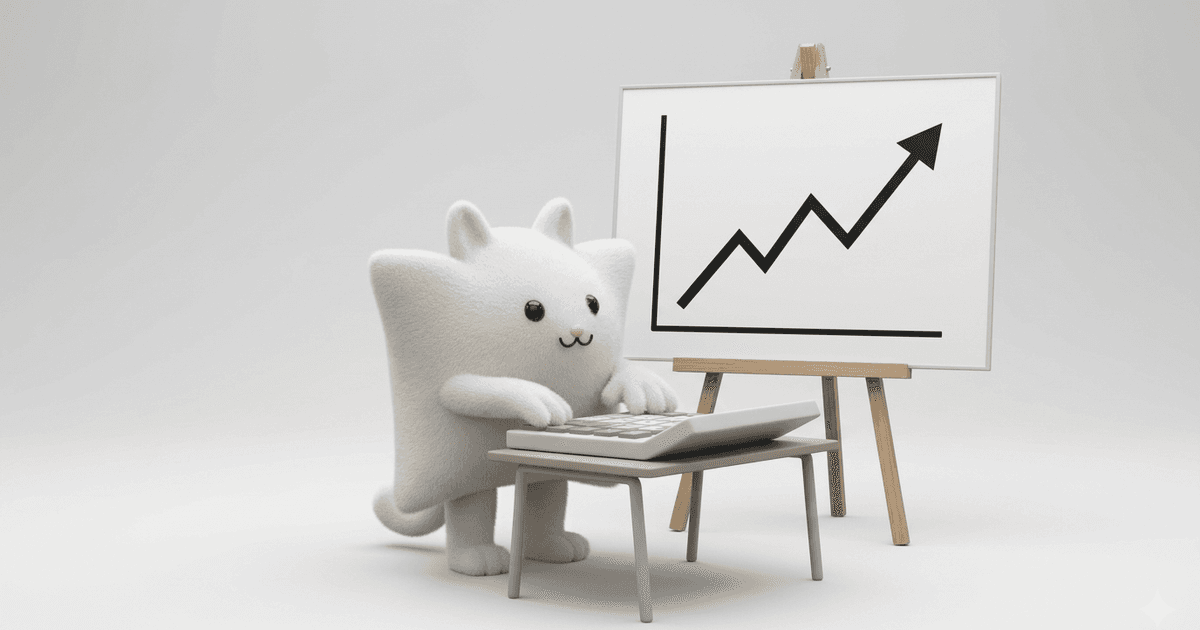Mascotte Kayba devant une calculatrice et une courbe de valeur client qui monte