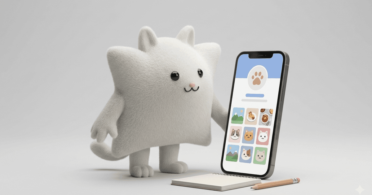 Mascotte Kayba assise devant un téléphone affichant un profil Instagram, un carnet de comptes ouvert à côté