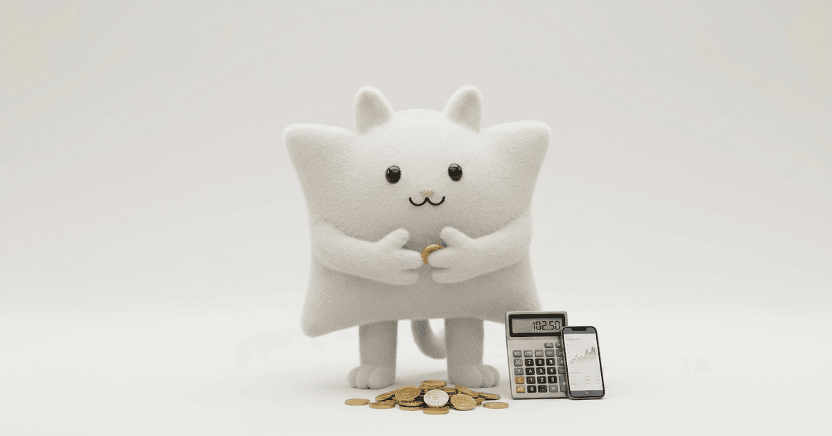 La mascotte Kayba devant une calculatrice et une pile de petites vidéos verticales, en train de compter des pièces